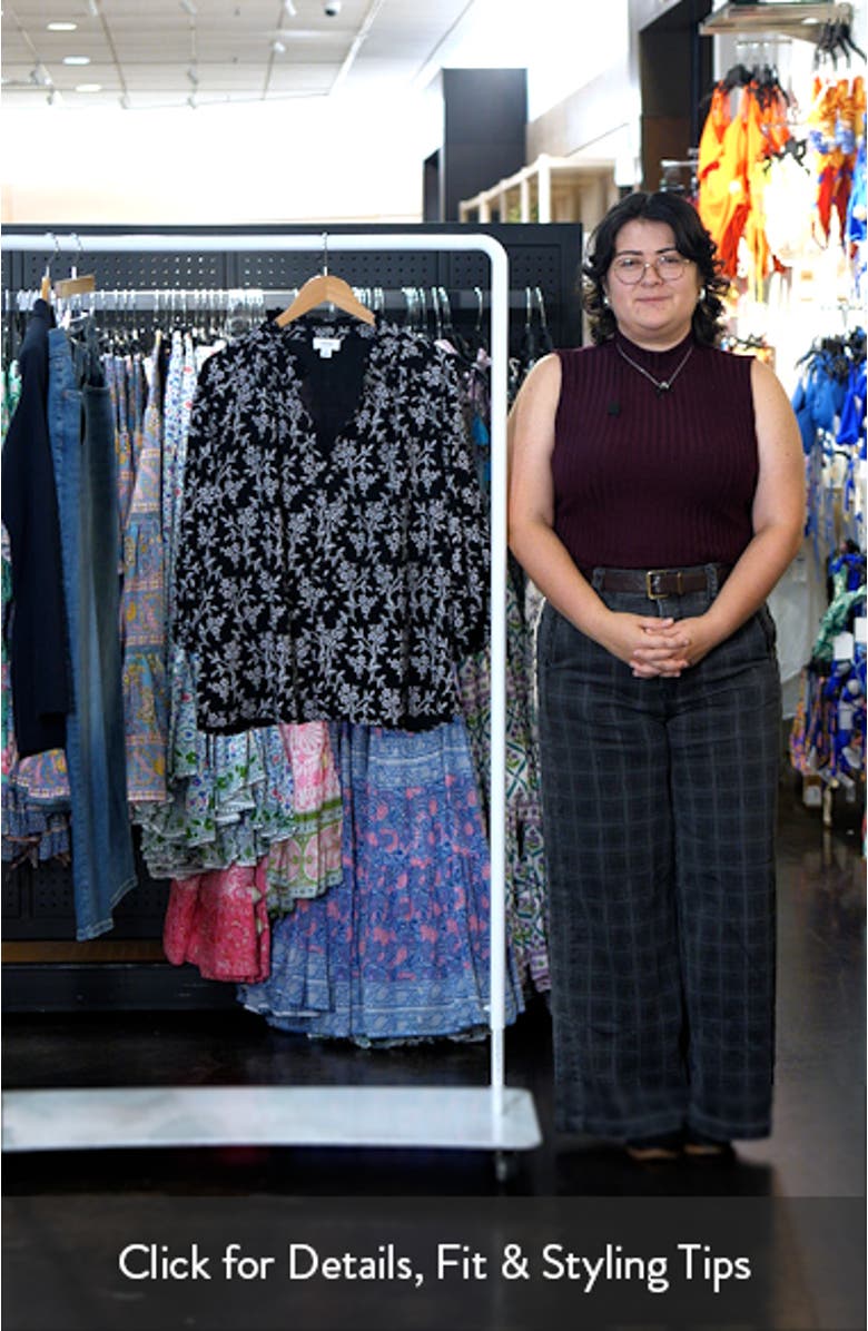 Floral Embroidered Ruffle Neck Top, sales video thumbnail