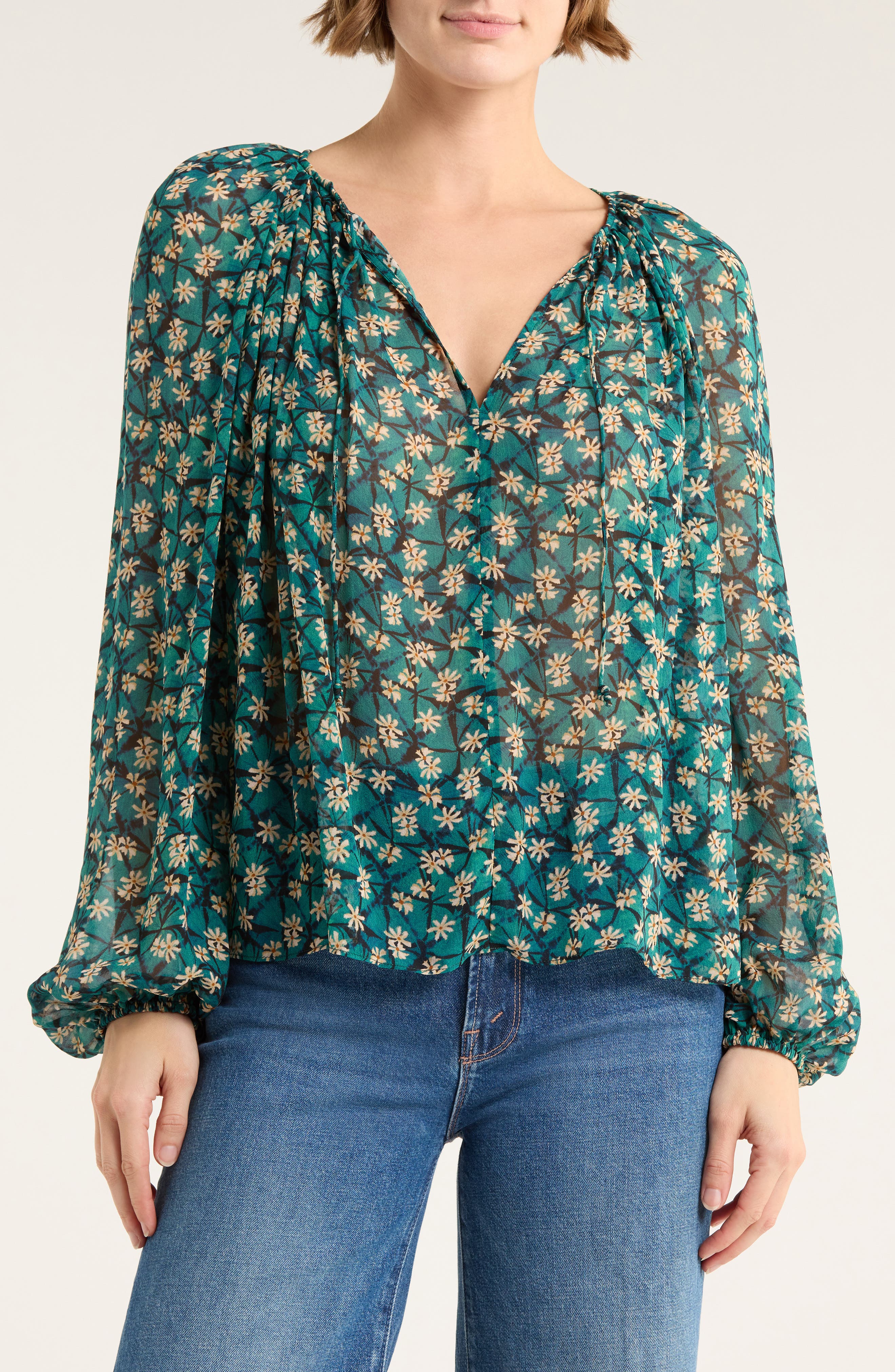 Ulla Johnson Safa Tie Neck Silk Top