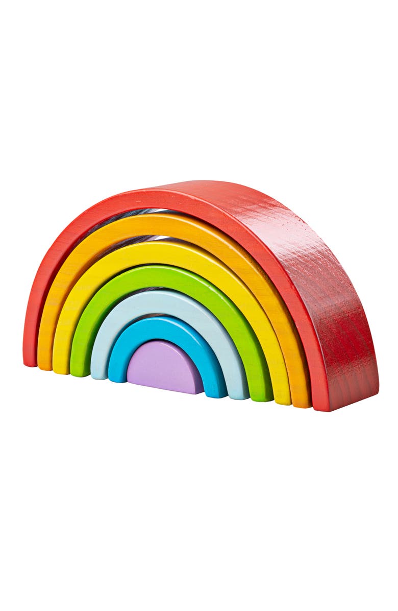 Bigjigs Toys Wooden Stacking Rainbow - Small, Main, color, Multicoloured
