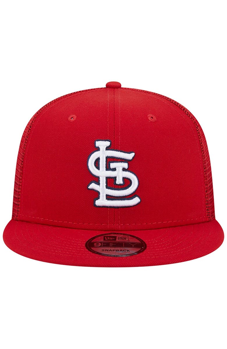 New Era Men's New Era Red St. Louis Cardinals Team Color Trucker 9FIFTY Snapback Hat, Alternate, color, Red