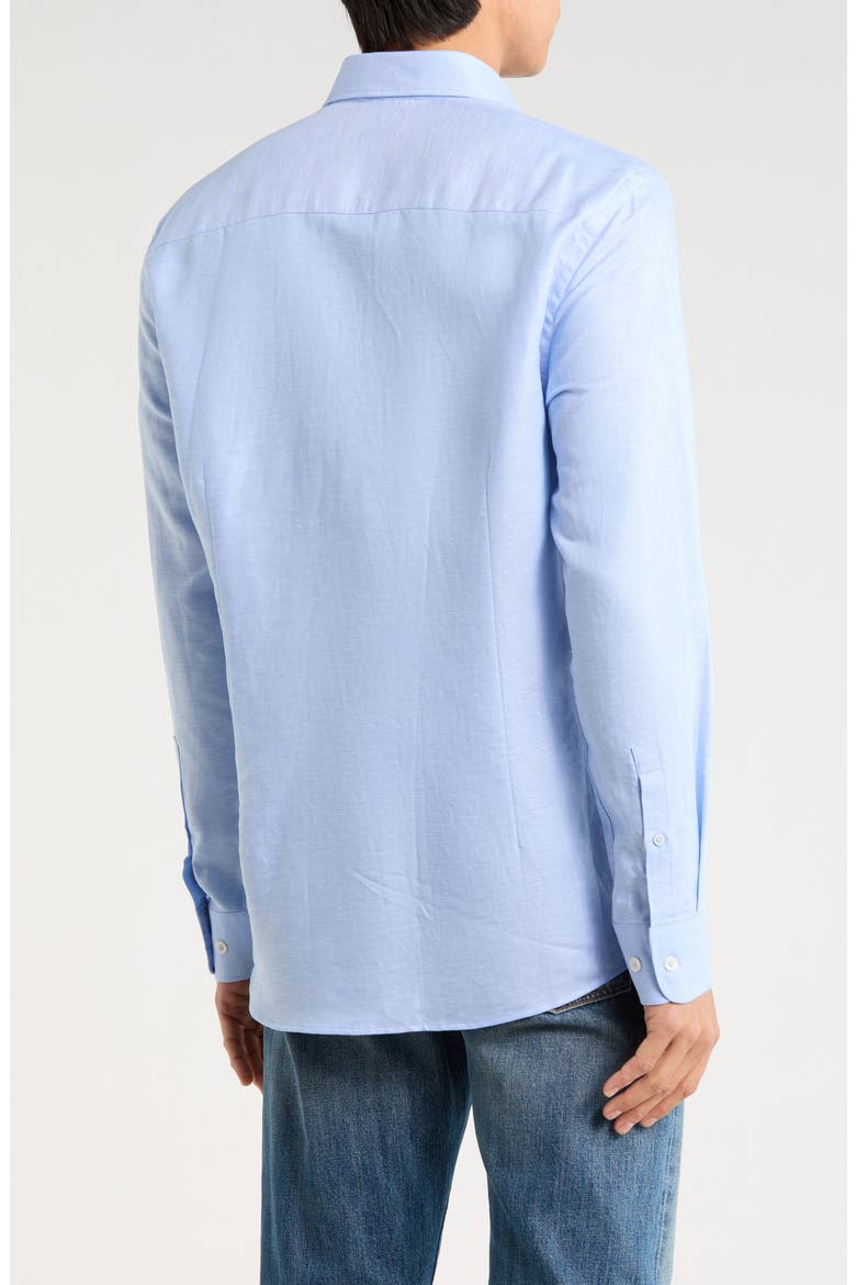 Herschel Linen & Tencel™ Blend Button-Up Shirt, Alternate, color, BLUE