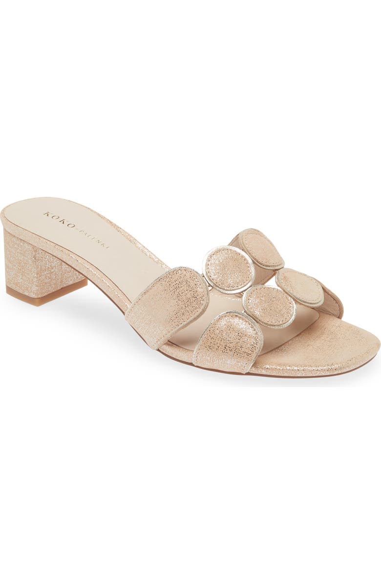 KOKO + PALENKI Lively Slide Sandal, Main, color, Gold Soft Metallic