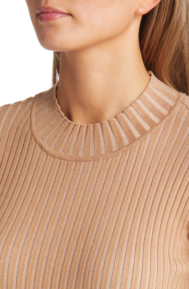 VERO MODA Willow Open Back Long Sleeve Rib Midi Sweater Dress, Alternate, color,