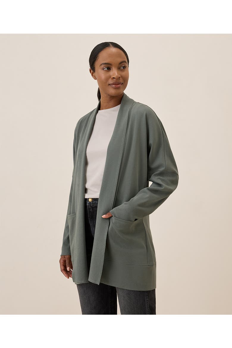 Organic Cotton Airplane Wrap Cardigan, Alternate, color, Castor Grey