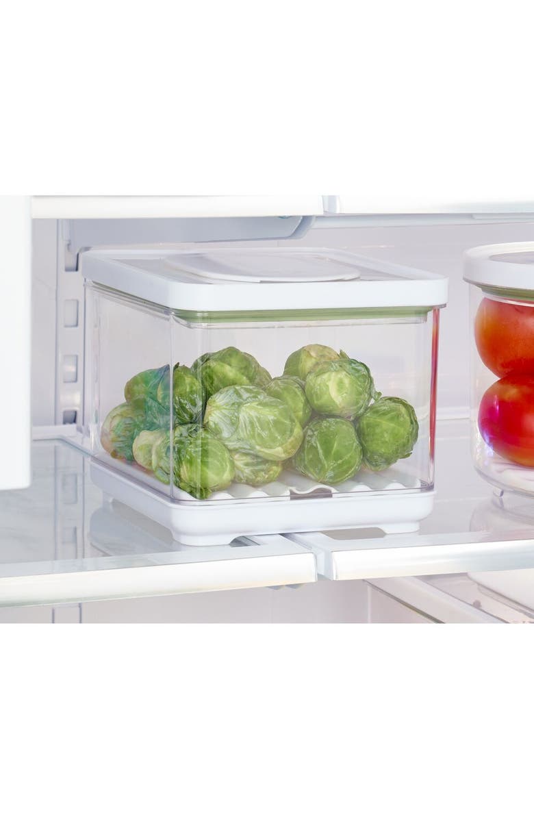 iDesign Fridge Produce Bin with Drainage Tray and Lid - Set of 4 - Clear, Alternate, color, 