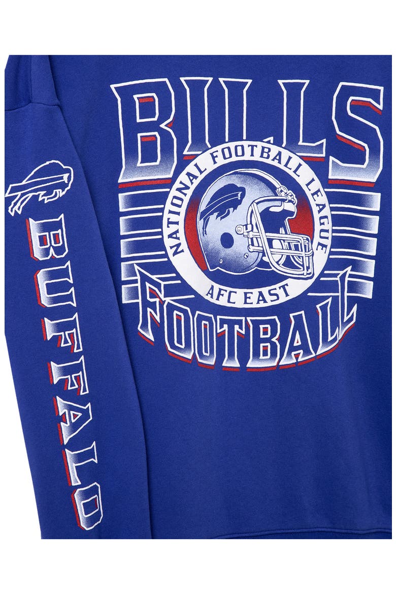Buffalo Bills Oversize Striped Rib Fleece Crewneck Sweatshirt, Alternate, color, LIBERTY