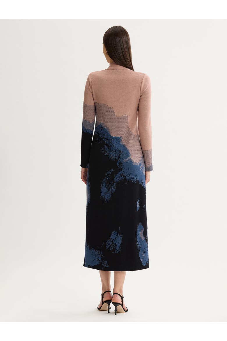 Landscape Mock Neck Knit Maxi Dress, Alternate, color, Charmeuse/Stardust/Black
