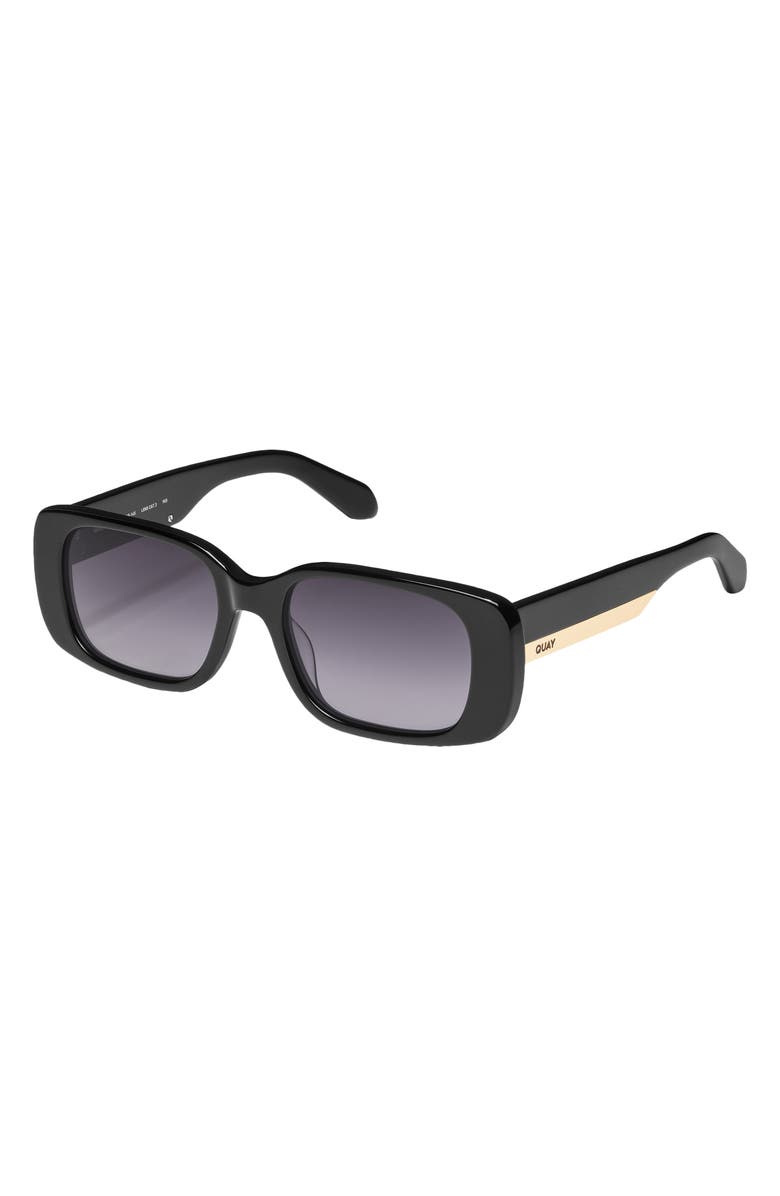QUAY Karma 53mm Gradient Square Sunglasses, Alternate, color, Black / Smoke