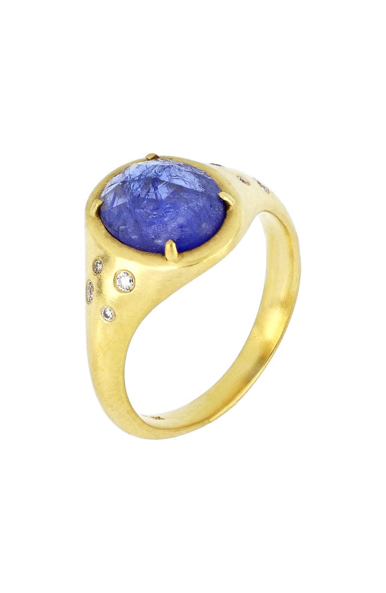 Bony Levy Oval Tanzanite & Diamond Signet Ring, Main, color, 
