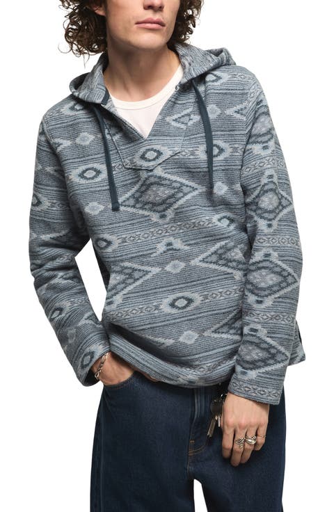 Baja Woven Cotton Jacquard Pullover Hoodie