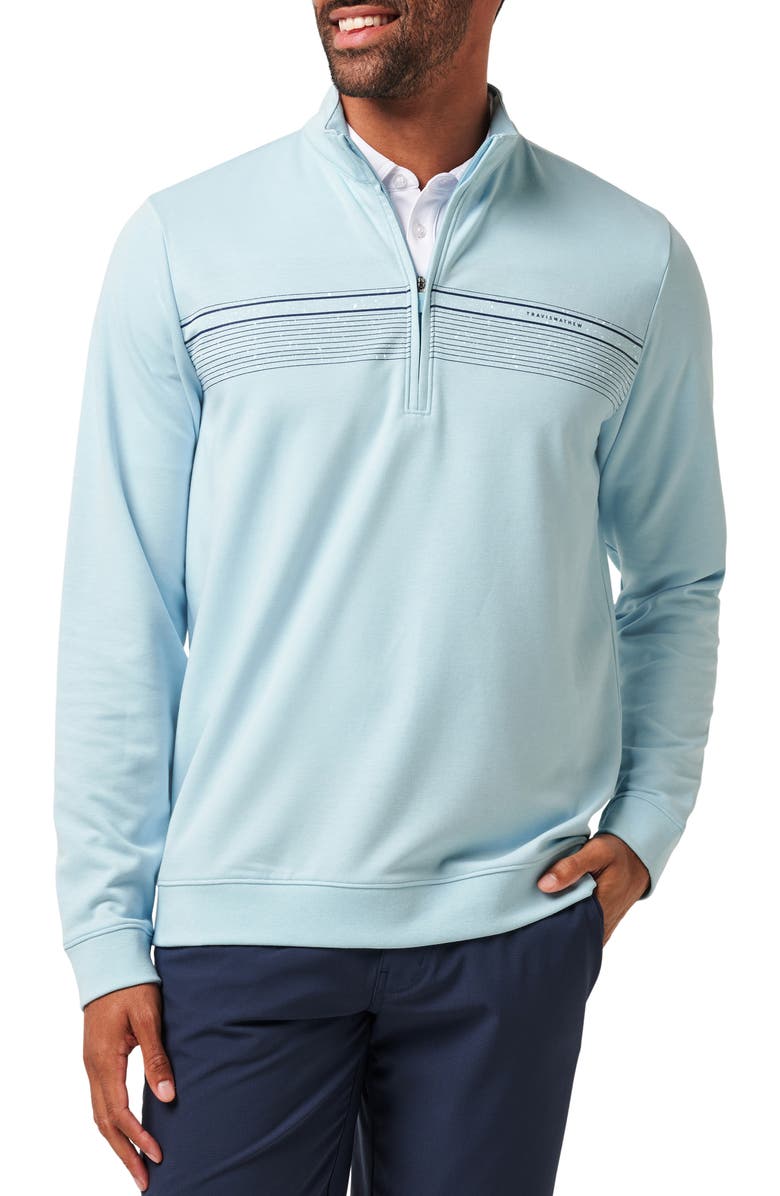 TravisMathew Upgraded Quarter Zip Sweatshirt, Main, color, Cory Blue