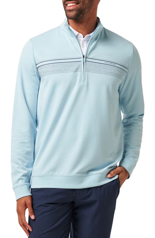 Travismathew Upgraded Quarter Zip Sweatshirt In Cory Blue
