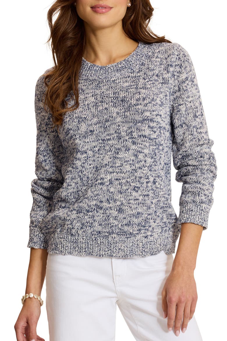 Surf Shore Mouline Jersey Crewneck Sweater, Main, color, DK BLUESTONE