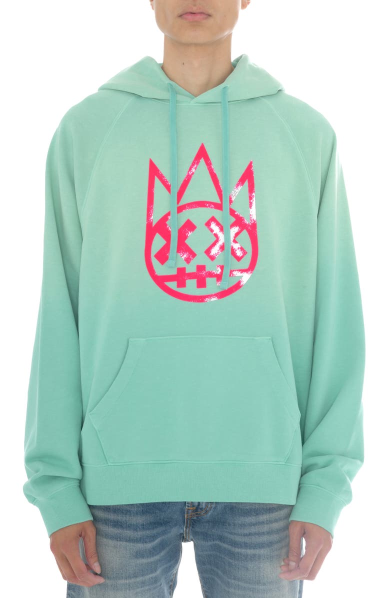 Cult of Individuality Shimuchan Flocked Logo Graphic Hoodie, Main, color, Vintage Mint