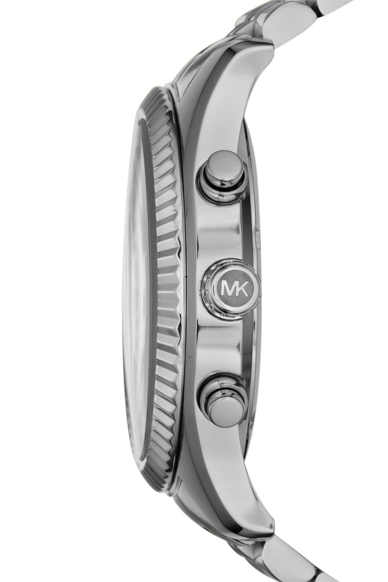 'Large Lexington' Chronograph Bracelet Watch, 45mm, Alternate, color, SILVER/ NAVY