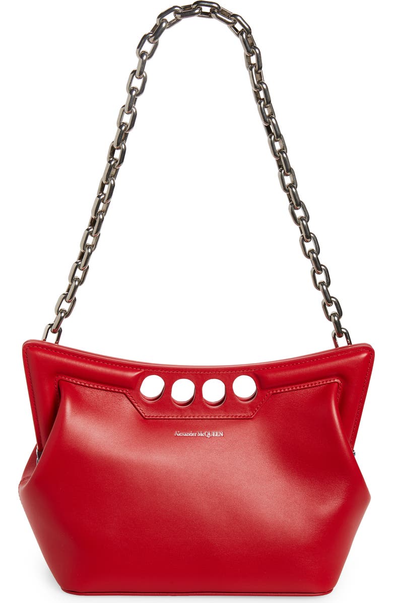 McQueen The Small Peak Leather Shoulder Bag, Main, color,