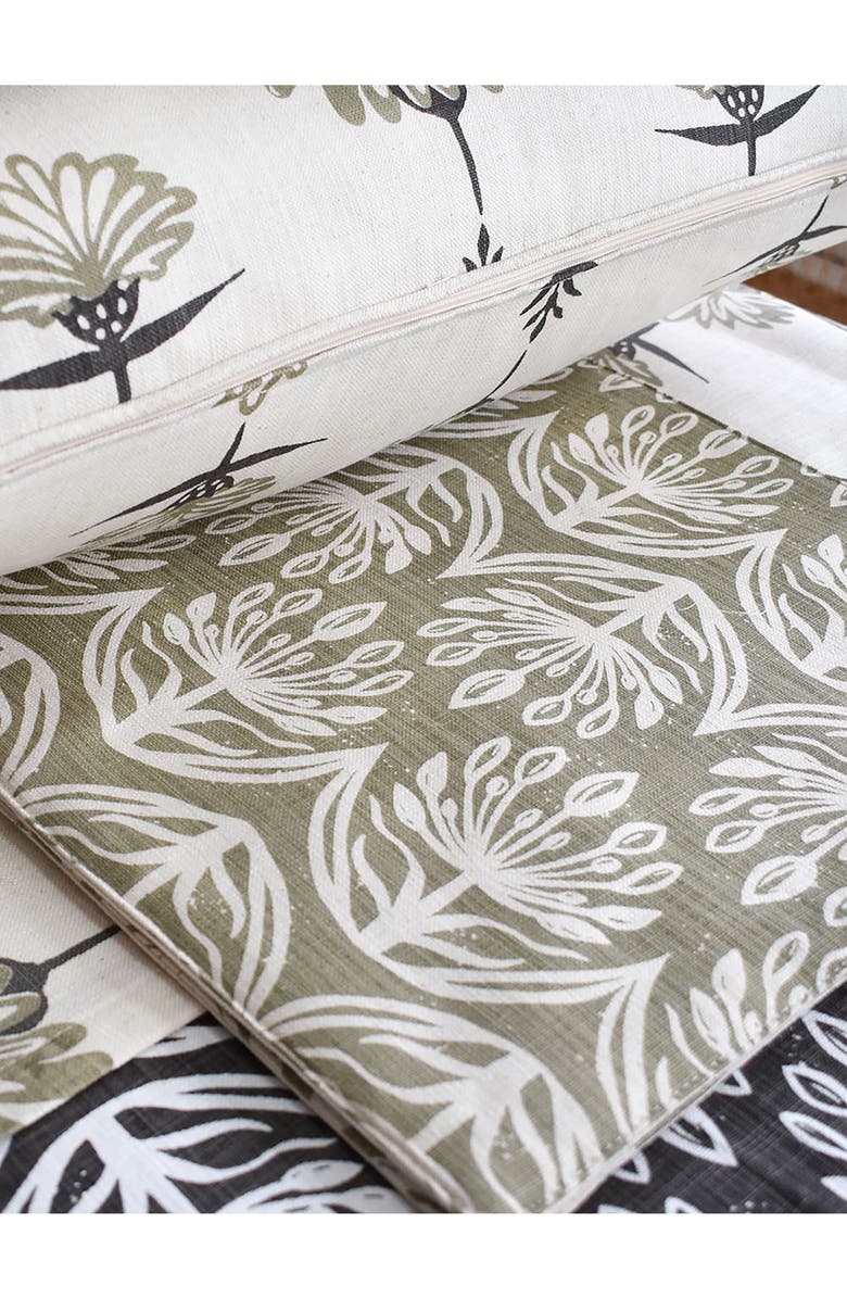 FRENCH HOME Botanical Set of 4 Placemats, Alternate, color, Sage