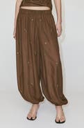 MANGO Beaded Embroidered Balloon Pants
