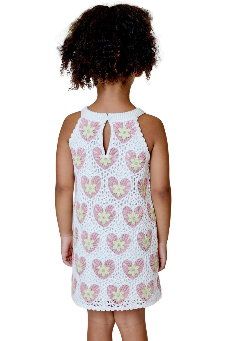Kids' Crochet Heart Dress, Alternate, color, VANILLA COMBO