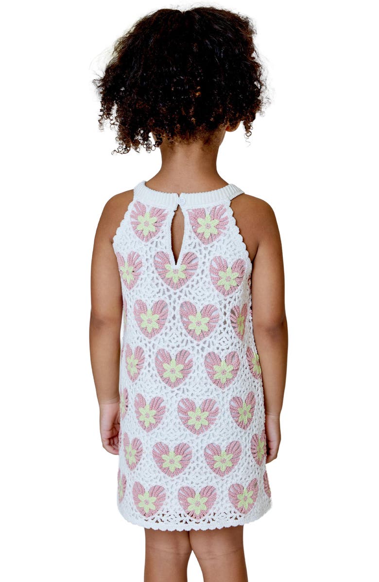 Design History Kids' Crochet Heart Dress, Alternate, color, Vanilla Combo