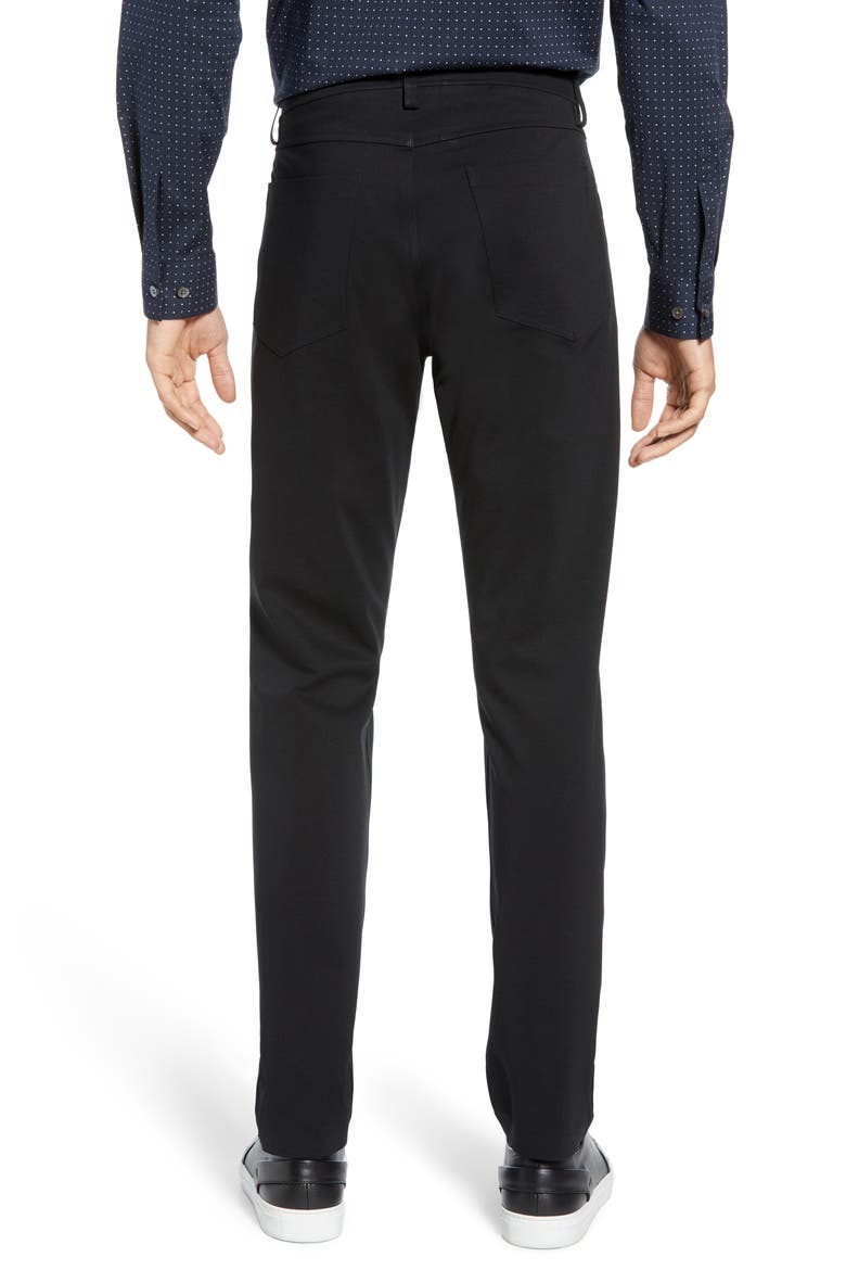 Tech Raffi Compact Trim Fit Ponte Pants, Alternate, color, BLACK