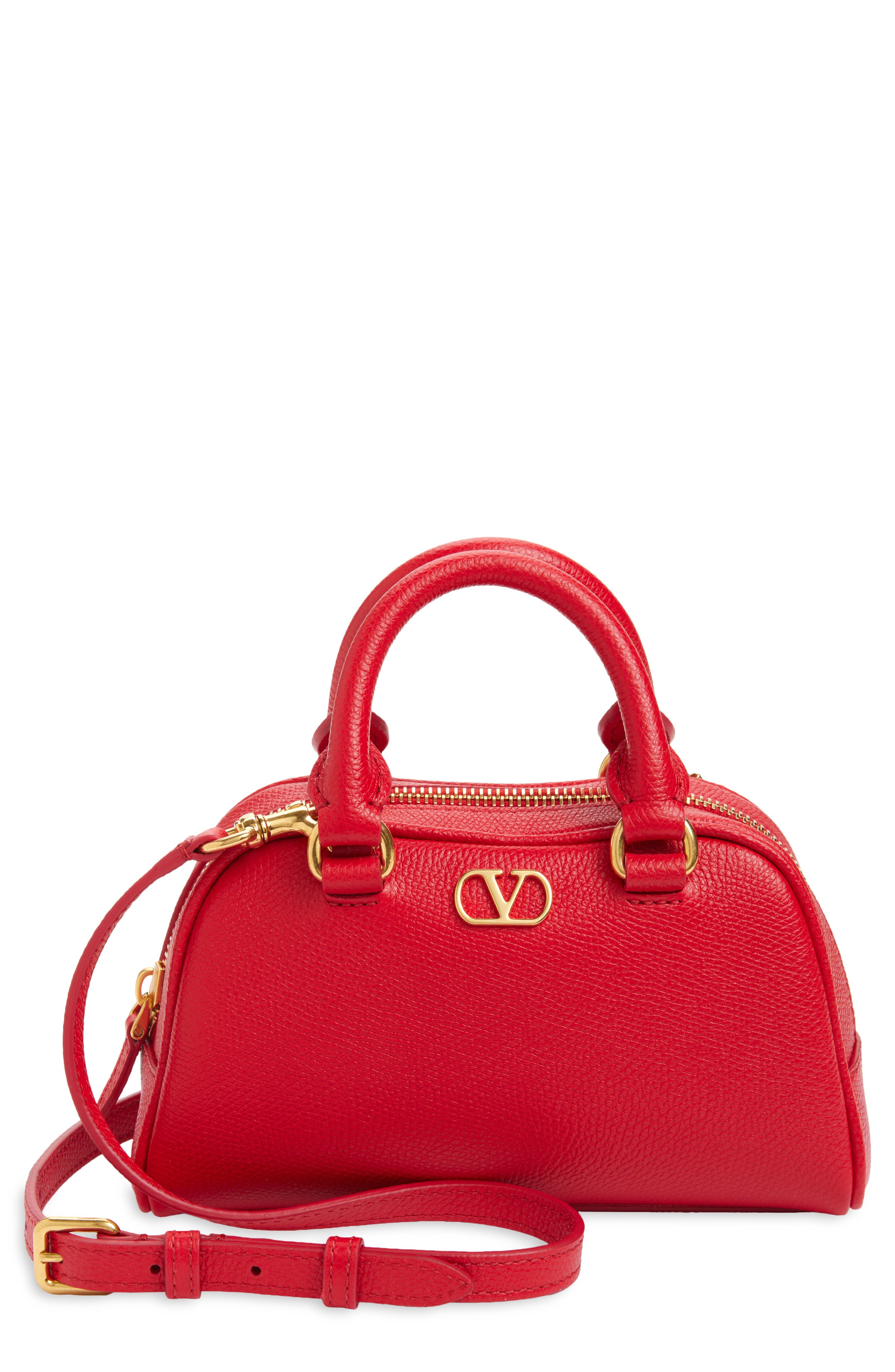 Valentino Garavani Mini Dome VLOGO Signature Top Handle Bag, Main, color, Red