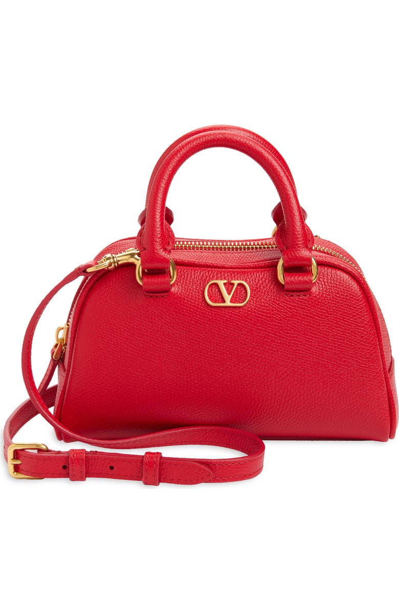 Valentino Garavani Mini Dome VLOGO Signature Top Handle Bag, Main, color, Red