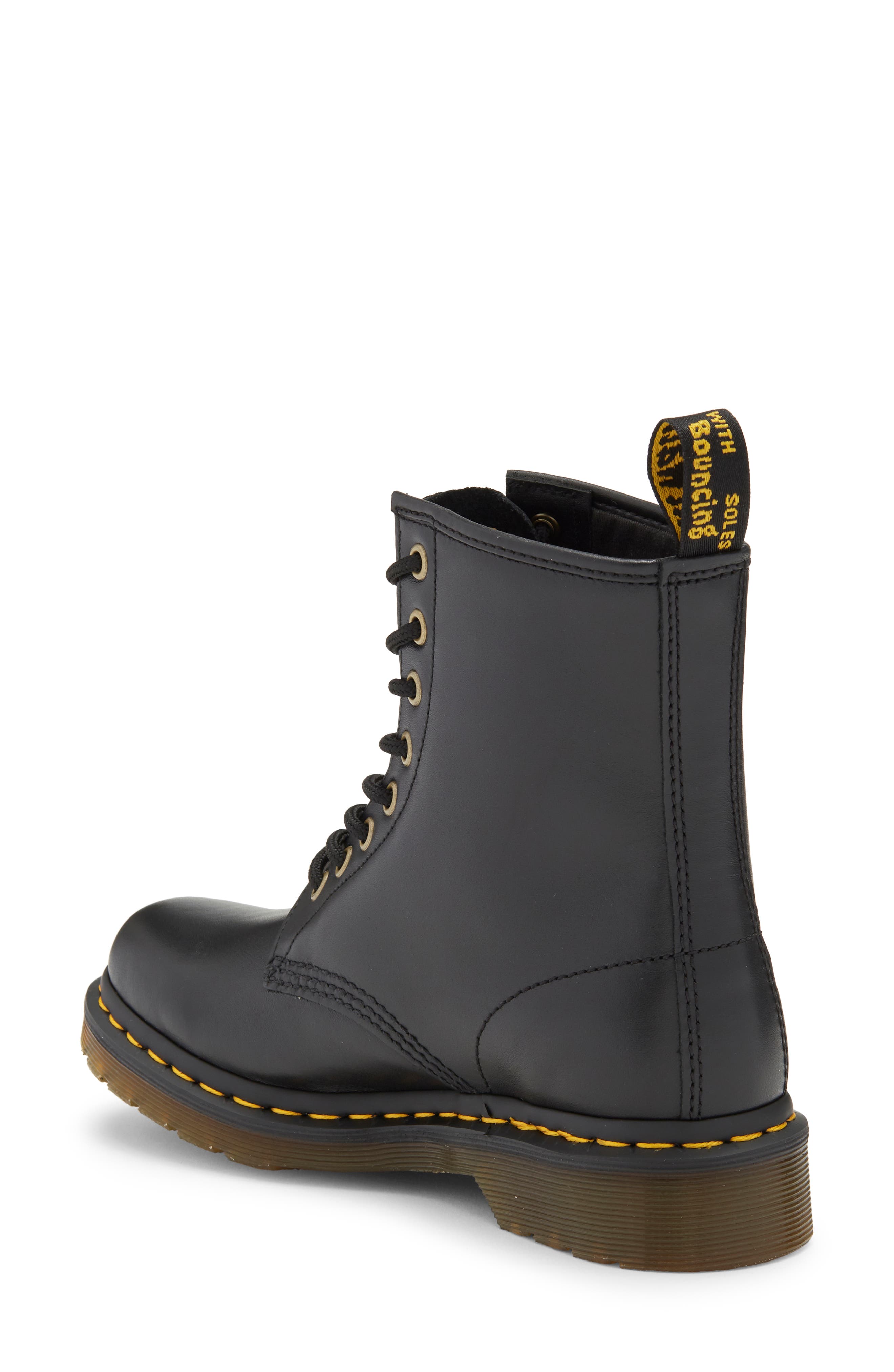 Dr. Martens 1460 Vonda II Flower Embroidered Boot, Alternate, color, Black