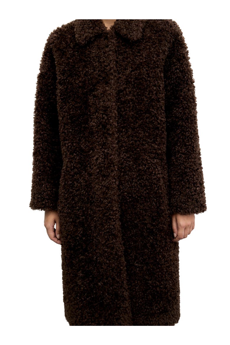 Asta Mid-Length Teddy Coat, Alternate, color, Brown