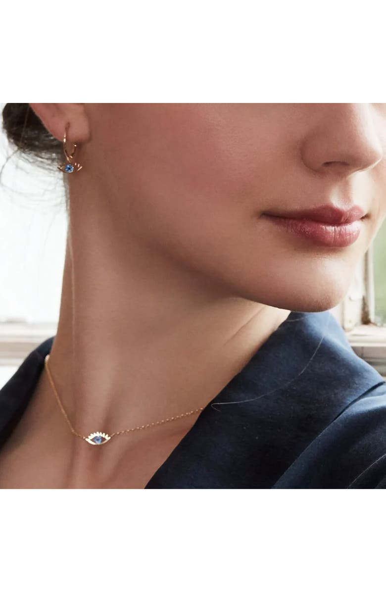 Estella Bartlett Happy Thoughts Eye Pendant Necklace, Alternate, color, Gold