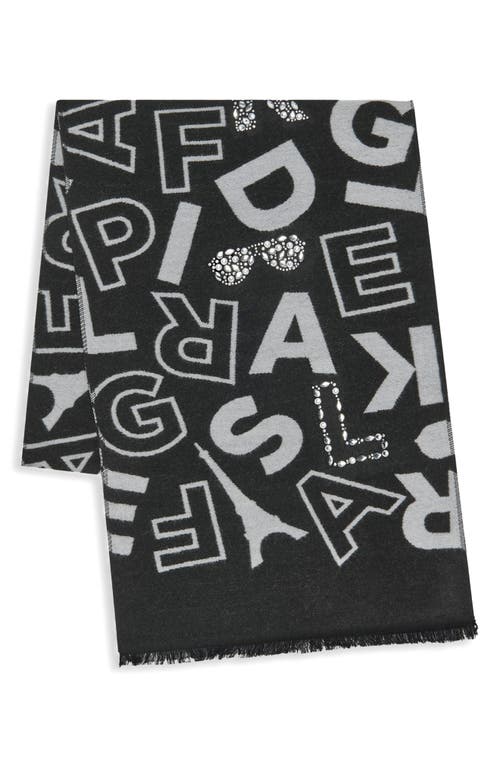 Karl Lagerfeld Paris Karl Jumble Muffler Scarf In Black