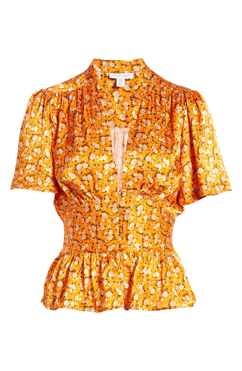 Topshop Angel Sleeve Button-Up Blouse, Alternate, color,