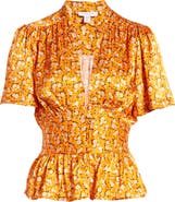 Topshop Angel Sleeve Button-Up Blouse