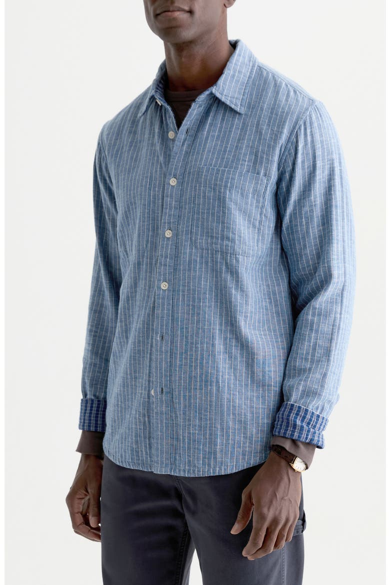 Matteo Reversible Pinstripe Shirt, Alternate, color, RHYTHM PINSTRIPE
