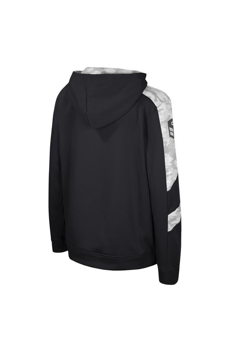 COLOSSEUM Youth Colosseum Black Appalachian State Mountaineers OHT Military Appreciation Cyclone Digital Camo Pullover Hoodie, Alternate, color, Black