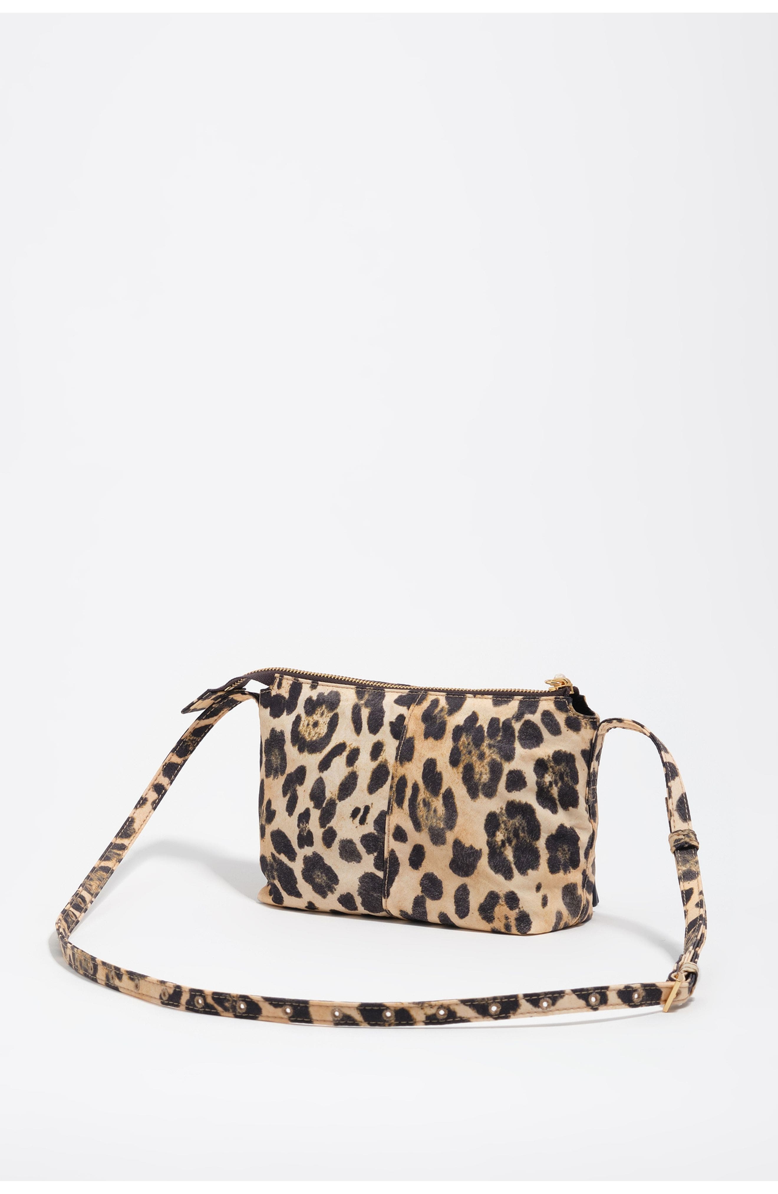 Bimba y Lola Nylon Shoulder Mini Bag, Alternate, color, Leopard Natural