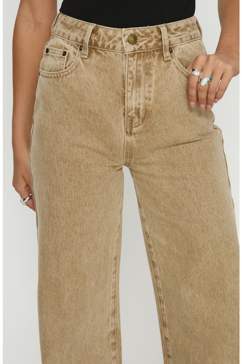 Goldie High Waist Wide Leg Jeans, Alternate, color, TAN