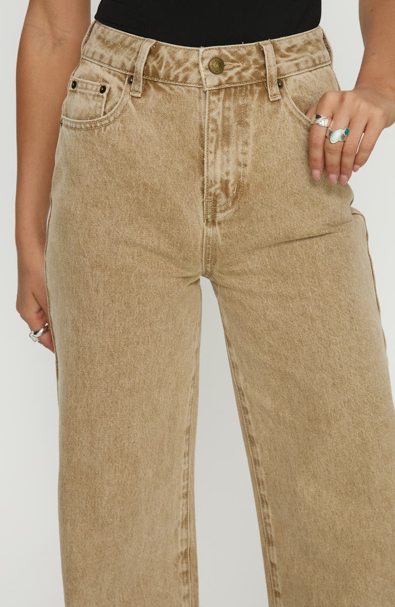 Princess Polly Goldie High Waist Wide Leg Jeans, Alternate, color, Tan