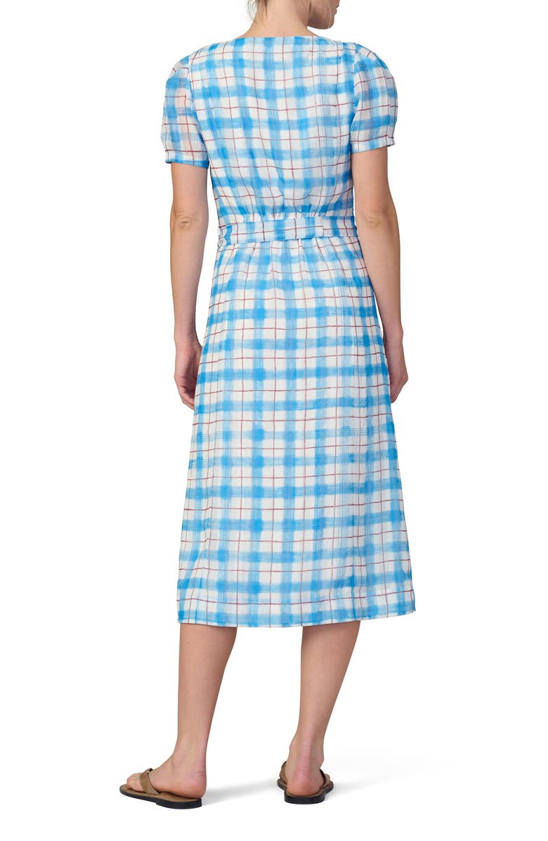 Joe's The Halle Button Front Midi Dress, Alternate, color, Blue/ Rust Check