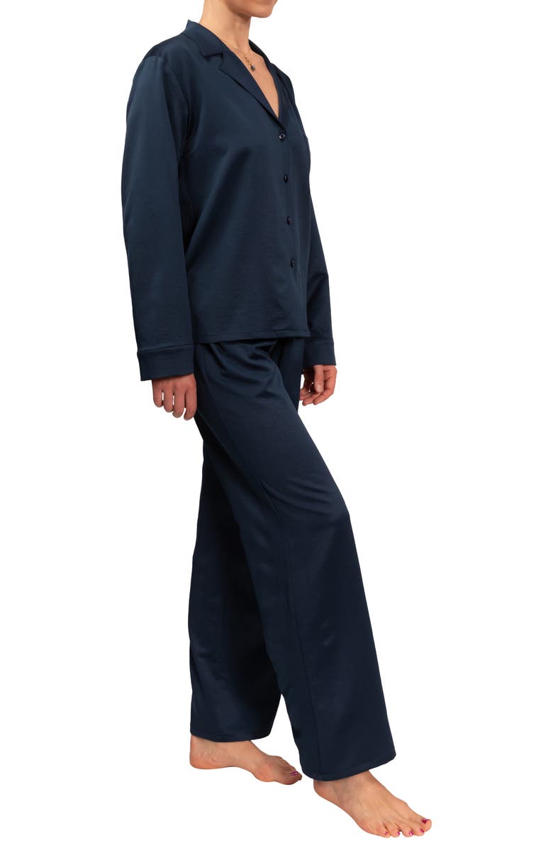 Everyday Ritual Allison/Angela Cotton Pajamas, Alternate, color, Inky Blue