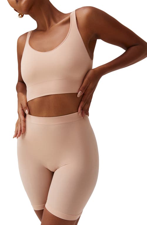Noodyskin Seamless Body Smooth Scoop Neck Top In Nude