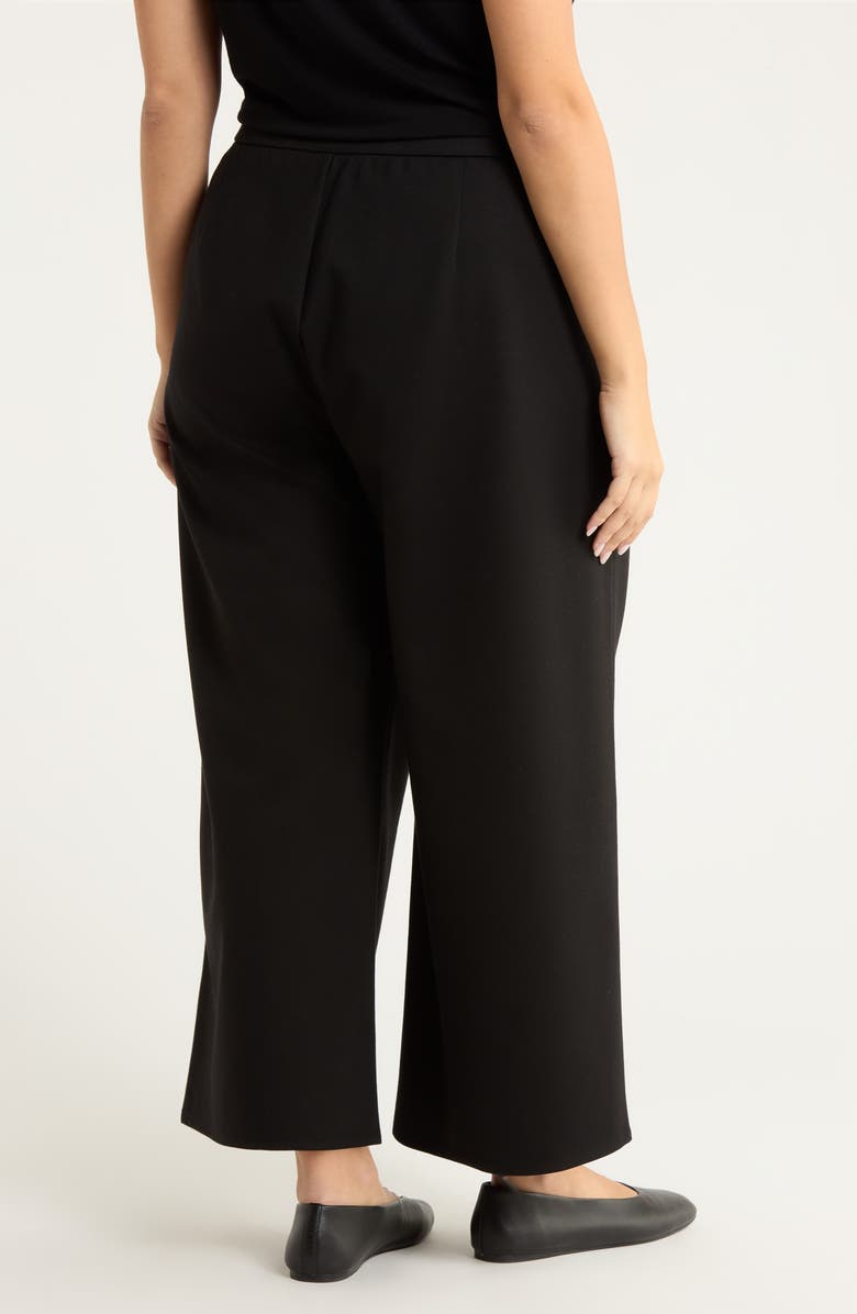 Eileen Fisher Ankle Wide Leg Pants, Alternate, color, Black