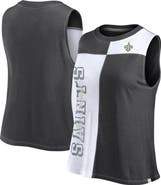 FANATICS Women's Fanatics Branded Black/White New Orleans Saints Script Color Block Tank Top
