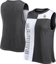 FANATICS Women's Fanatics Branded Black/White New Orleans Saints Script Color Block Tank Top