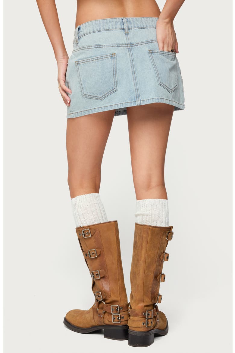 Chiara Low Rise Denim Miniskirt, Alternate, color, LIGHT-BLUE