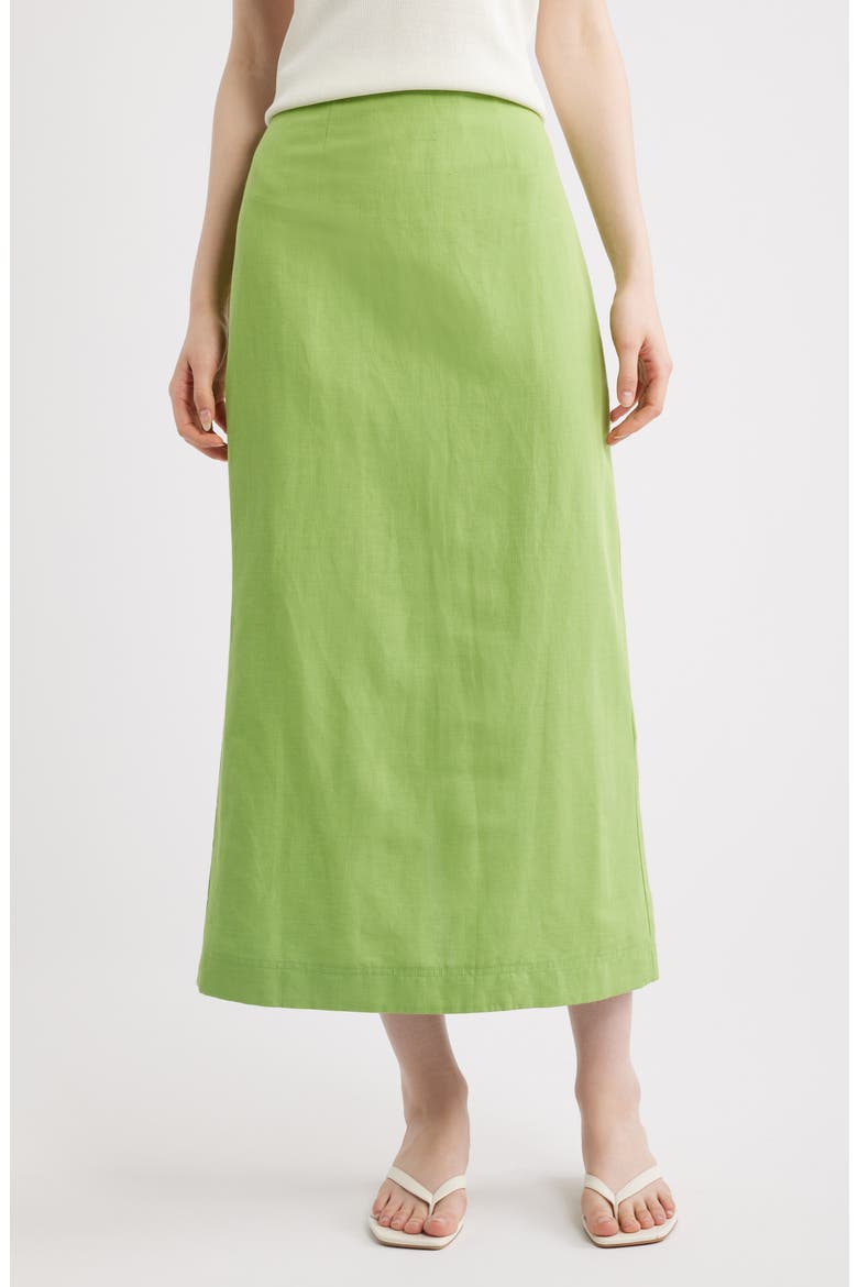 Mia Topstitch Detail Skirt, Main, color, APPLE GREEN