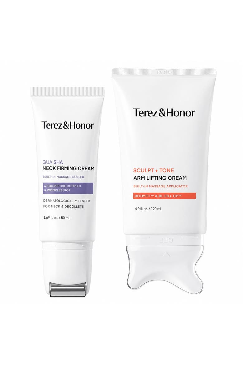Gua Sha Neck Firming Cream with Sculpt + Tone Arm Cream Duo, Main, color, No Color