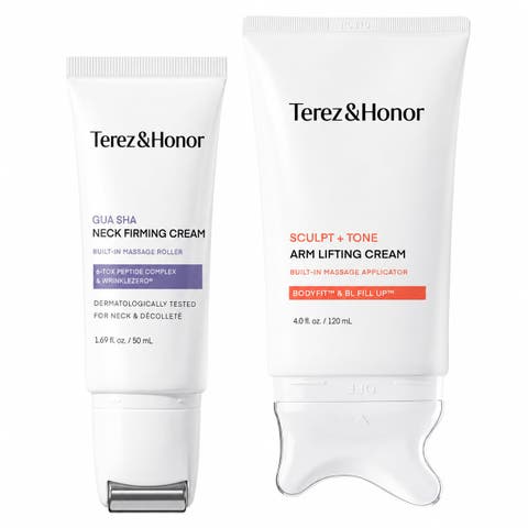 Gua Sha Neck Firming Cream with Sculpt + Tone Arm Cream Duo