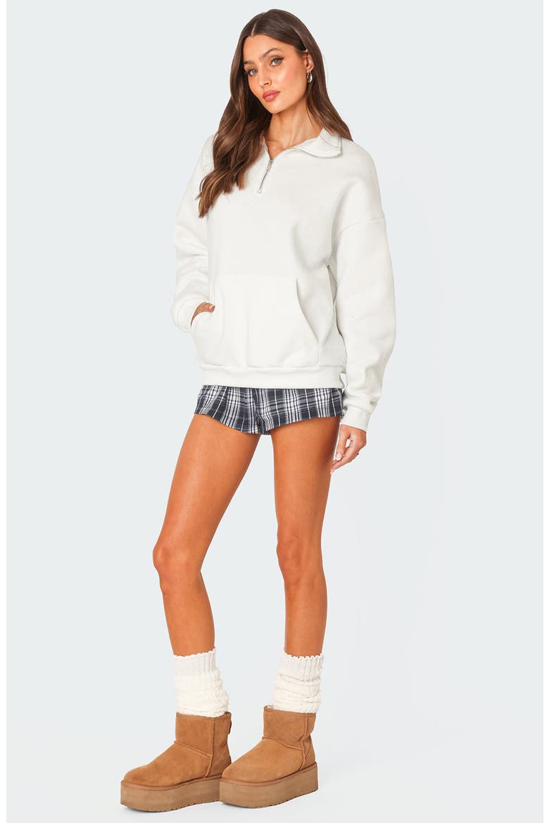 Quarter Zip Sweatshirt, Alternate, color, WHITE