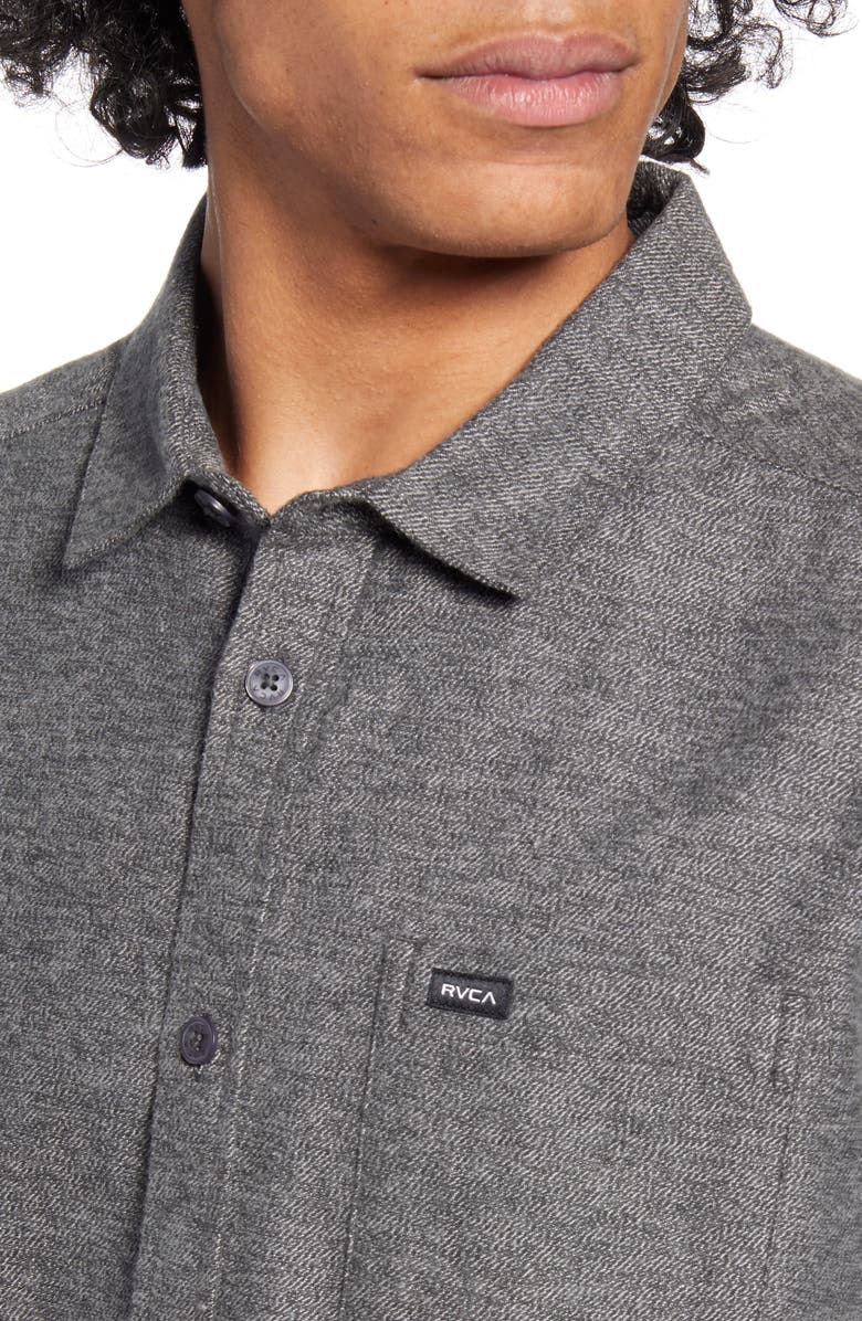 RVCA Sand Button-Up Flannel Shirt, Alternate, color, 